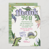 Dinosaurus bedankkaart kaart (Voorkant / Achterkant)