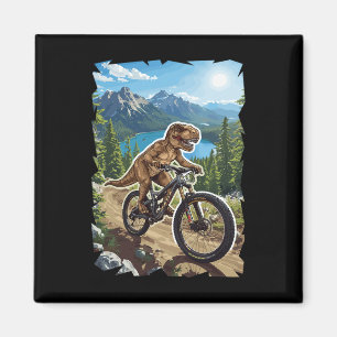 Dinosaurus bergfietsen door bosroute  magneet