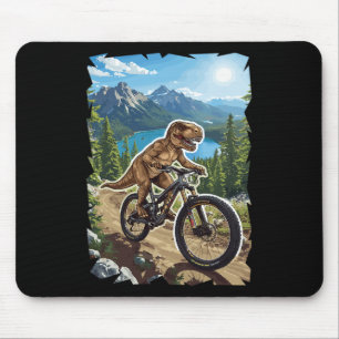 Dinosaurus bergfietsen door bosroute  muismat