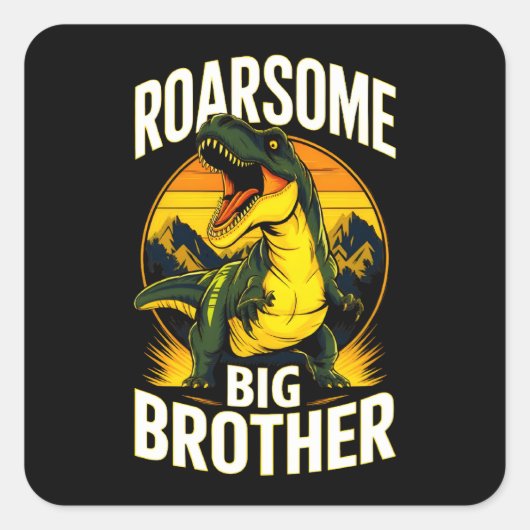 Dinosaurus Big Brother Vierkante Sticker (Voorkant)