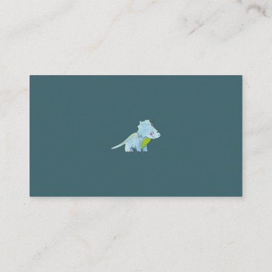 Dinosaurus Blauw Baby shower Luier Raffle Enclosur Informatiekaartje (Achterkant)