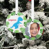 Dinosaurus Blauw T-Rex Foto Keepsake Kerstmis Ornament