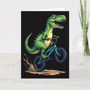 Dinosaurus BMX-fietsrijder Mountainbiken Funny Boy Kaart