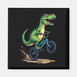 Dinosaurus Bmx-fietsrijder Mountainbiken Funny Boy Magneet