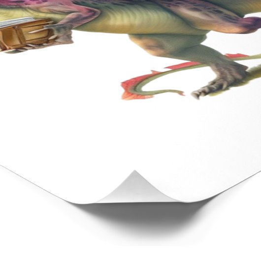 Dinosaurus Boekworm - Leuke Fantasy Lezing Liefheb Foto Afdruk (Hoek)