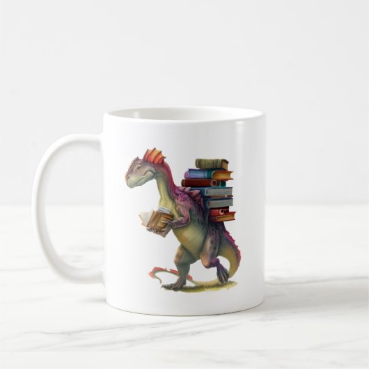 Dinosaurus Boekworm - Leuke Fantasy Lezing Liefheb Koffiemok (Links)