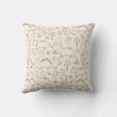 Dinosaurus Boho Jongensnaam Dino Schattig Beige Br Kussen (Achterkant)