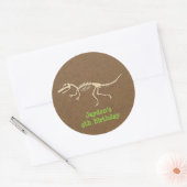 Dinosaurus Botten Kids Verjaardagsfeestlabels Ronde Sticker (Envelop)