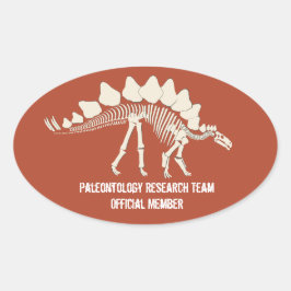Dinosaurus Botten Paleontologie  Badge Ovale Sticker