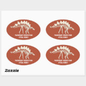 Dinosaurus Botten Paleontologie  Badge Ovale Sticker (Vel)