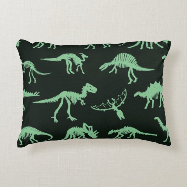 Dinosaurus Botten  silhouet illustratie. Accent Kussen (Voorkant)