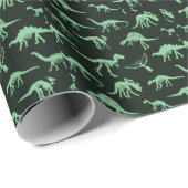 Dinosaurus Botten silhouet illustratie. Cadeaupapier (Rol Hoek)