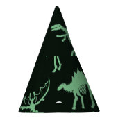 Dinosaurus Botten silhouet illustratie. Feesthoedjes (Rechts)