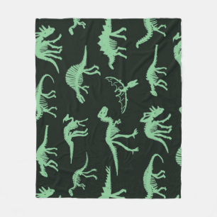 Dinosaurus Botten silhouet illustratie. Fleece Deken