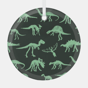 Dinosaurus Botten  silhouet illustratie. Glas Ornament
