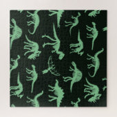 Dinosaurus Botten  silhouet illustratie. Legpuzzel (Horizontaal)