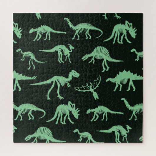 Dinosaurus Botten  silhouet illustratie. Legpuzzel (Verticaal)