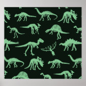 Dinosaurus Botten  silhouet illustratie. Poster (Voorkant)