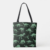 Dinosaurus Botten  silhouet illustratie. Tote Bag (Achterkant)