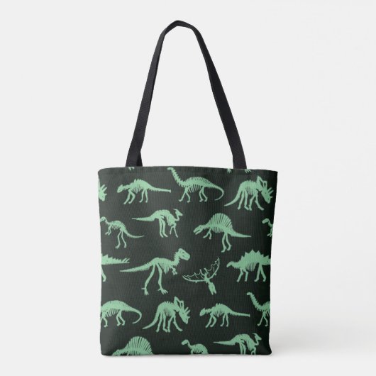 Dinosaurus Botten silhouet illustratie. Tote Bag (Achterkant)