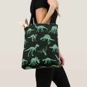 Dinosaurus Botten  silhouet illustratie. Tote Bag (Dichtbij)