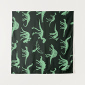 Dinosaurus Botten  silhouet illustratie. Wandkleed (Voorkant (horizontaal))