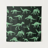 Dinosaurus Botten  silhouet illustratie. Wandkleed (Voorkant)