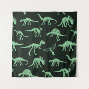 Dinosaurus Botten  silhouet illustratie. Wandkleed
