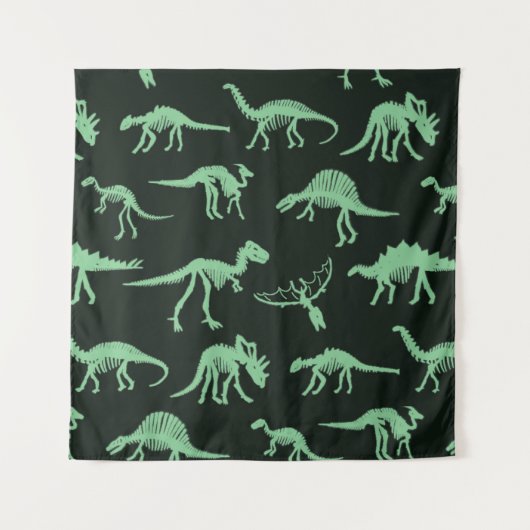 Dinosaurus Botten  silhouet illustratie. Wandkleed (Voorkant)