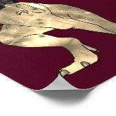 Dinosaurus Bourgondië Blush Roze Trouw Welkom Poster (Hoek)