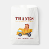 Dinosaurus Bouw Crew Verjaardagsfeest Bedankzakje (Voorkant)