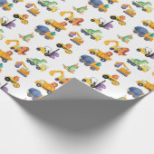 Dinosaurus Bouw Crew Verjaardagsfeest Cadeaupapier (Hoek)