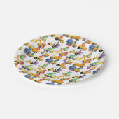 Dinosaurus Bouw Crew Verjaardagsfeest Papieren Bordje (Gekanteld)