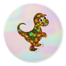 Dinosaurus boven hologram keramische knop