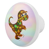 Dinosaurus boven hologram keramische knop (Rechts)