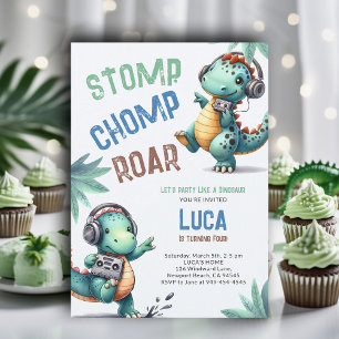 Dinosaurus Break Dance Stomp Chomp Roar Boy Verjaa Kaart