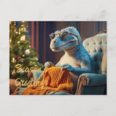 Dinosaurus breien Vrolijk kerstfeest Feestdagenkaart (Voorkant)