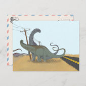 Dinosaurus briefkaart - Diplodocus shoving match (Voorkant / Achterkant)