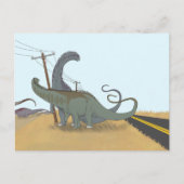 Dinosaurus briefkaart - Diplodocus shoving match (Voorkant)