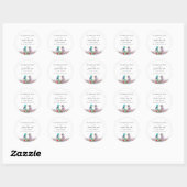 Dinosaurus Bruid & Bruidegom Aangepaste Boho Bloem Ronde Sticker (Vel)