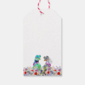 Dinosaurus Bruid & Bruidegom Aangepaste Trouw Dank Cadeaulabel (Achterkant)