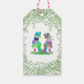 Dinosaurus Bruid & Bruidegom Aangepaste Trouw Dank Cadeaulabel (Achterkant)
