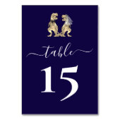 Dinosaurus bruid & bruidegom bruiloft marine blauw kaart (Voorkant)