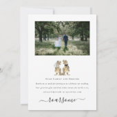 Dinosaurus bruid en bruidegom trouwfoto Dank u Bedankkaart (Achterkant)