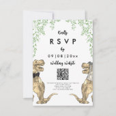 Dinosaurus bruiloft antwoord website QR code (Voorkant)