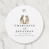 Dinosaurus bruiloft gepersonaliseerd bedankjes labels (Voorkant)