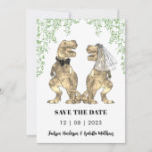 Dinosaurus bruiloft save the date (Voorkant)