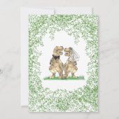 Dinosaurus bruiloft save the date (Achterkant)