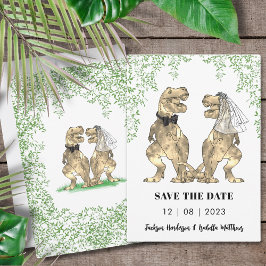 Dinosaurus bruiloft save the date