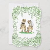 Dinosaurus Bruiloft T-Rex Bruid en bruidegom Kaart (Achterkant)